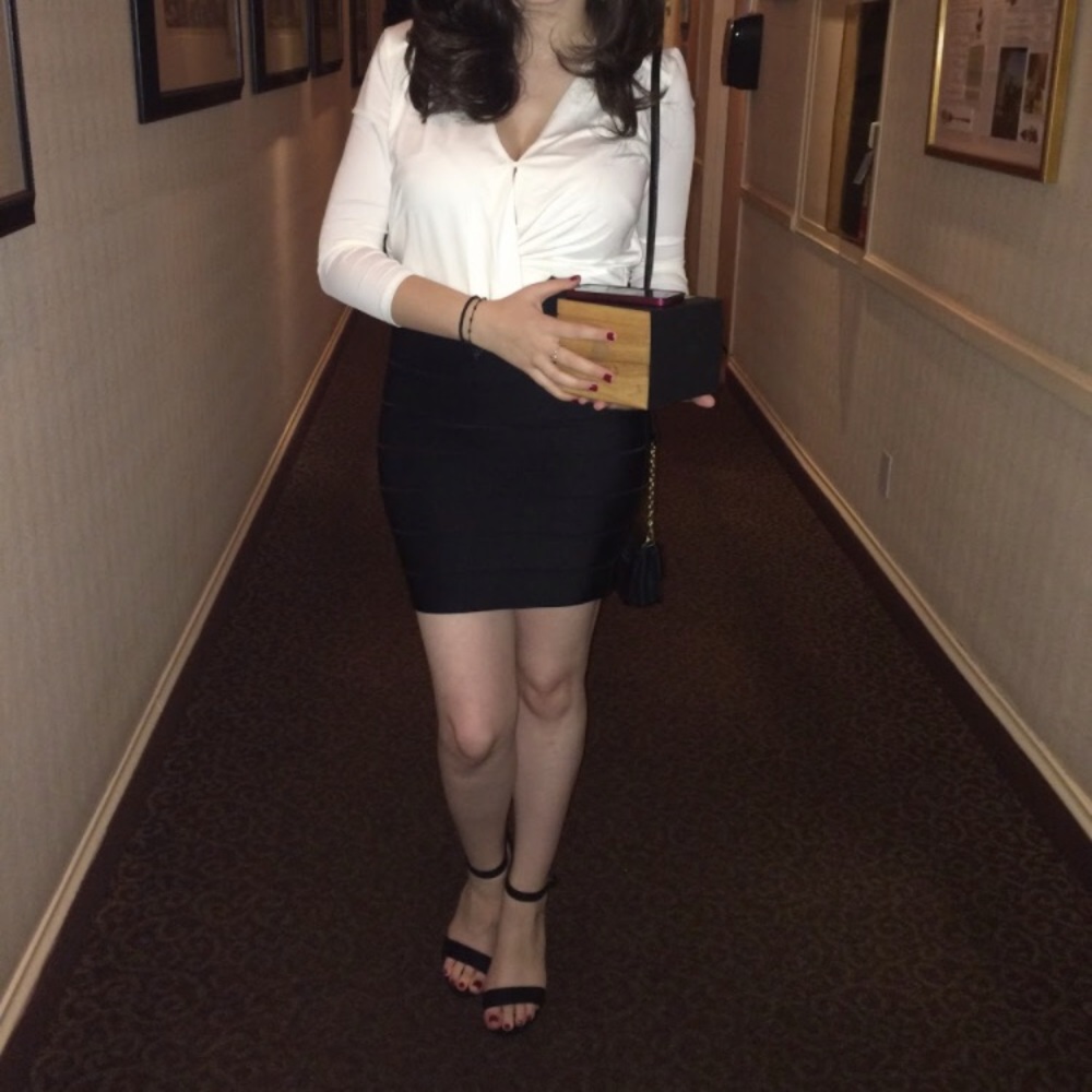 Bebe mixed media dress